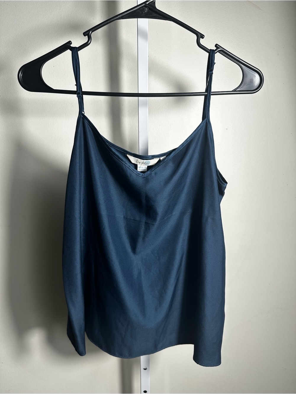 071. Boden Navy Satin Camisole Tank Top Size 10 Adjustable Straps